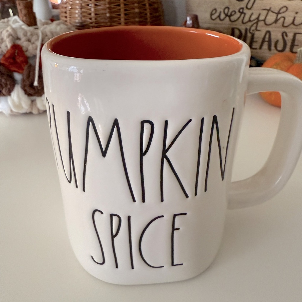 Rae Dunn Pumpkin Spice Mug - Cream and Orange - Picture 1 of 5